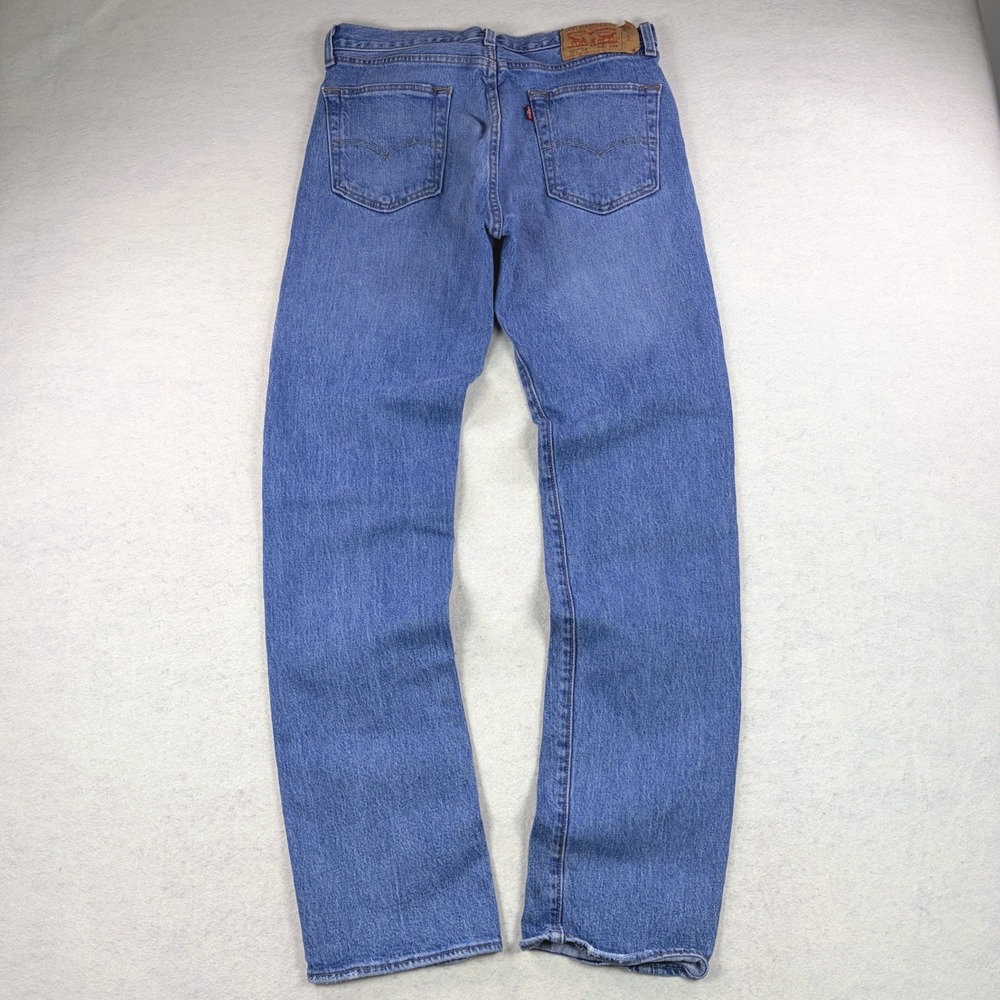 Levis 501 93 Straight Leg Jeans Mens W31 L34 Blue Distressed 79830-0149 - Picture 3 of 10